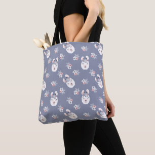 Tote Bag Motif de lamas et de fleurs