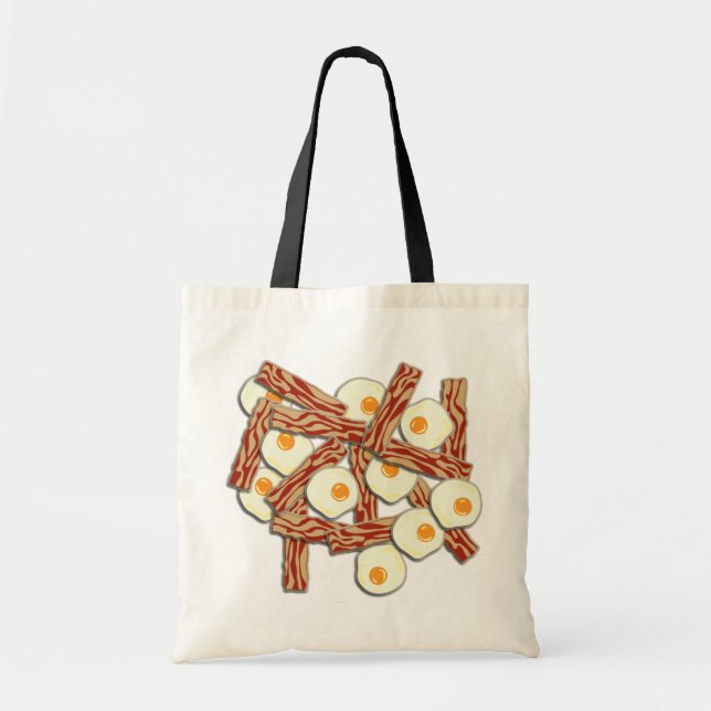 Tote Bag Motif de lard et d'oeufs (Devant)