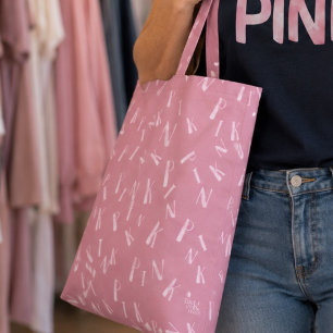 Tote Bag Motif de lettre rose aquarelle amusement moderne