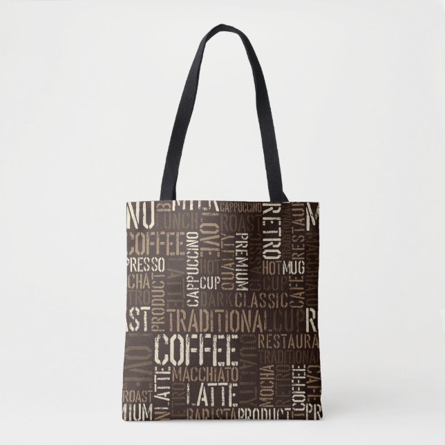 Tote Bag Motif de l'expérience café sans couture (Devant)