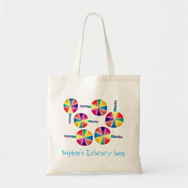 Tote Bag Motif de lollipops colorés (Devant)