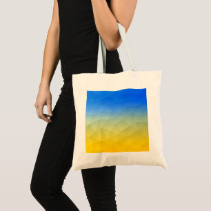 Tote Bag Motif de maillage géométrique bleu jaune Ukraine