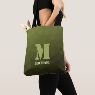 Tote Bag Motif de maille géométrique olive vert de l'armée