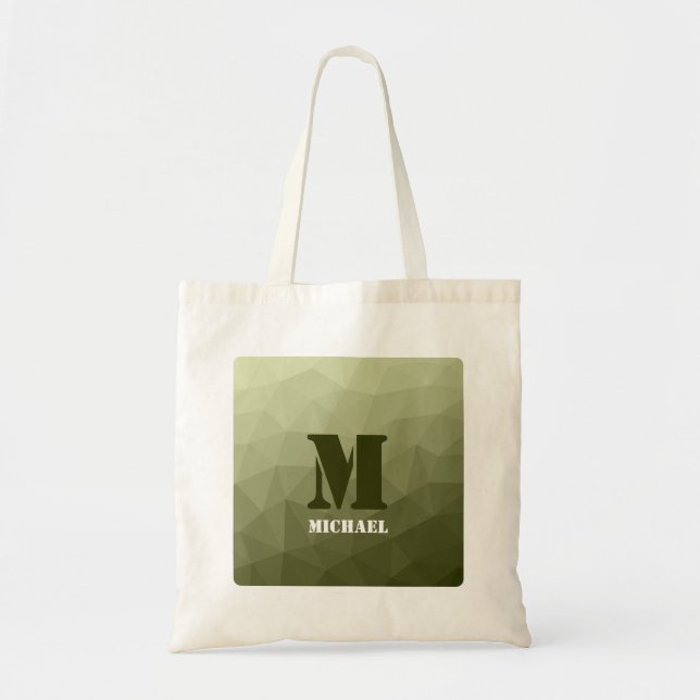 Tote Bag Motif de maille géométrique vert clair de l'armée (Devant)