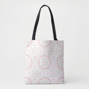 Tote Bag Motif de mandala minimaliste chic rose floral