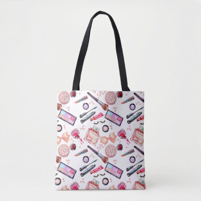 Tote Bag Motif de maquillage d'aquarelle (Devant)