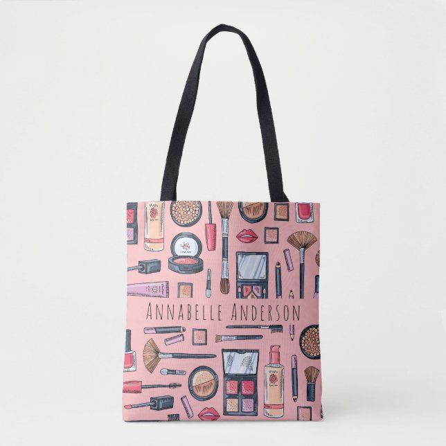 Tote Bag Motif de maquillage Personnaliser (Devant)