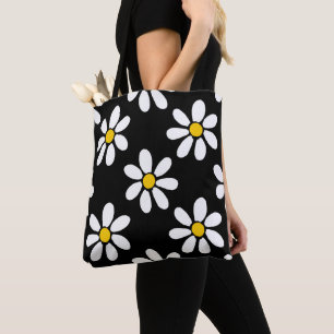 Tote Bag Motif de marguerite jaune blanc