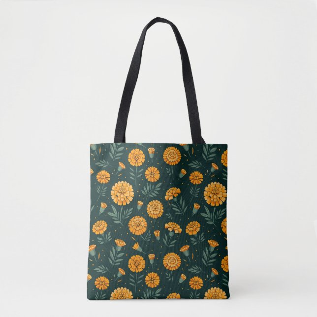 Tote Bag Motif de Marigolds (Devant)