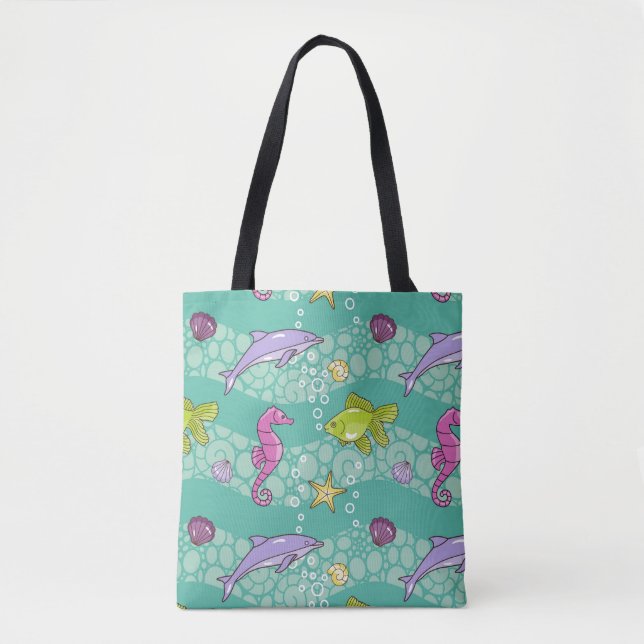 Tote Bag Motif de mer d'été (Devant)