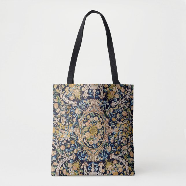 Tote Bag Motif de moquette fleurie décorative (Devant)