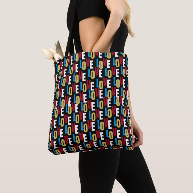 Tote Bag Motif de mots d'amour (De près)