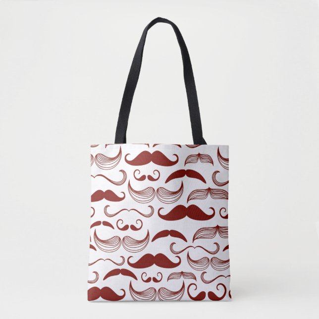 Tote Bag Motif de moustache, rétro style 3 (Devant)
