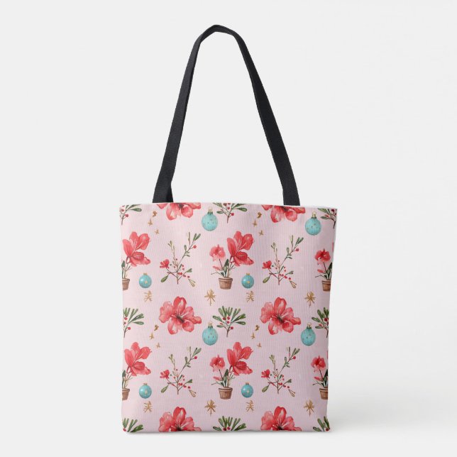 Tote Bag Motif De Noël Avec Fleurs, Mistletoe (Dos)