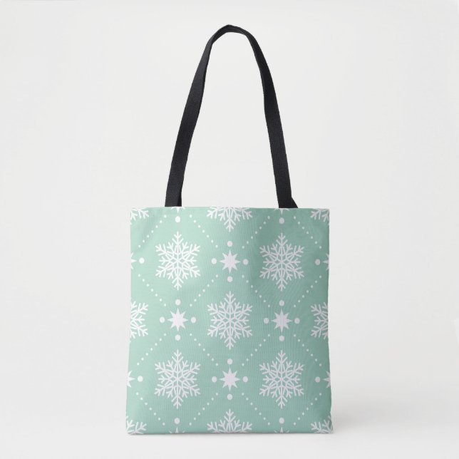 Tote Bag Motif de Noël Mint Green White (Devant)