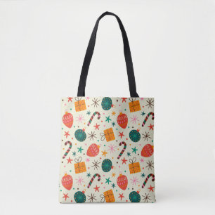 Tote Bag Motif de Noël rétro et cadeau
