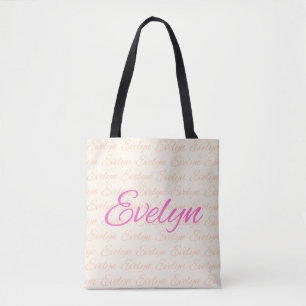 Tote Bag Motif de nom répétitif Evelyn