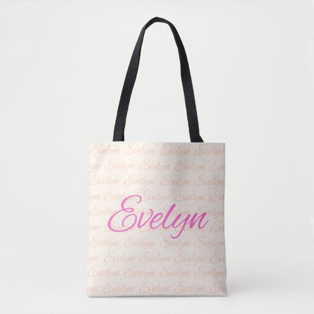 Tote Bag Motif de nom répétitif Evelyn  (Devant)