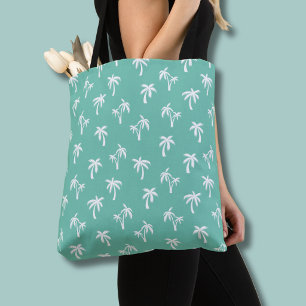 Tote Bag Motif de palmier tropical vert de mer