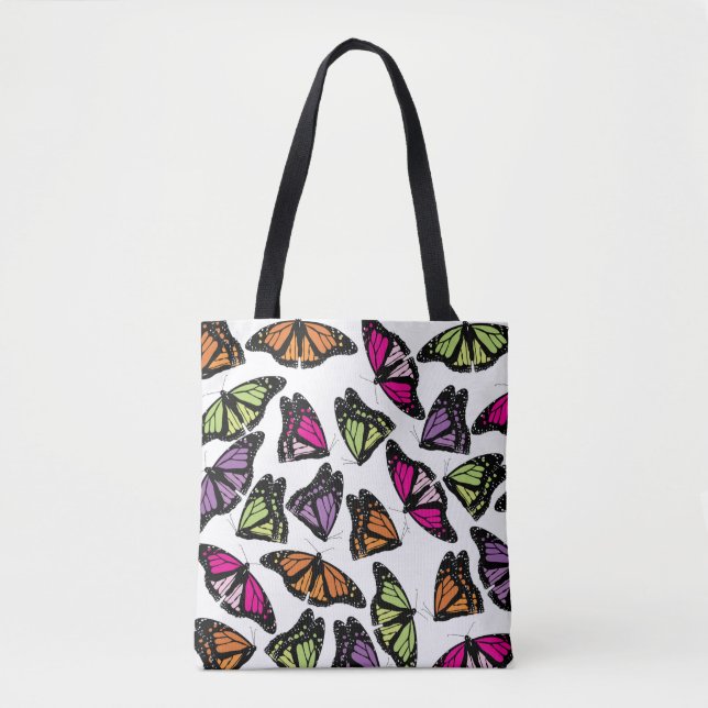Tote Bag Motif de papillons colorés (Devant)