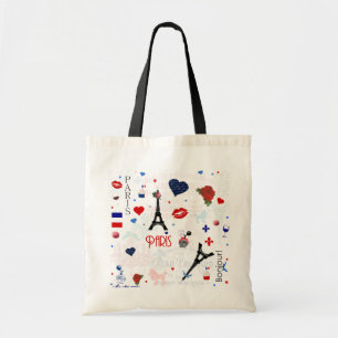 Tote Bag Motif de Paris avec Tour Eiffel