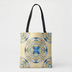 Tote Bag Motif de patchwork vintage abstrait et transparent