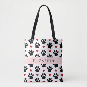 Tote Bag Motif De Pâtes, Pâtes Noires, Coeurs Rouges, Votre