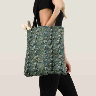 Tote Bag Motif de peau de reptile vert