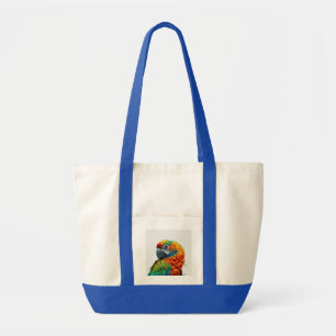 Tote Bag Motif de perroquet kaléidoscopique dynamique