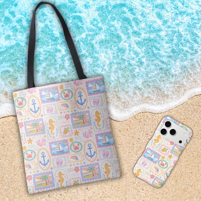 Tote Bag Motif de plage d'été Mignon Beach  (Créateur téléchargé)