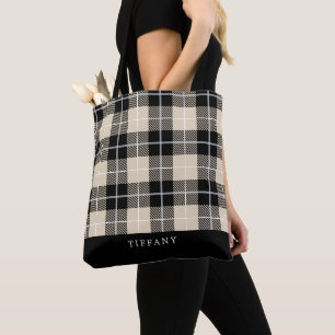 Tote Bag Motif de plaid de tartan de chameau de Thompson de
