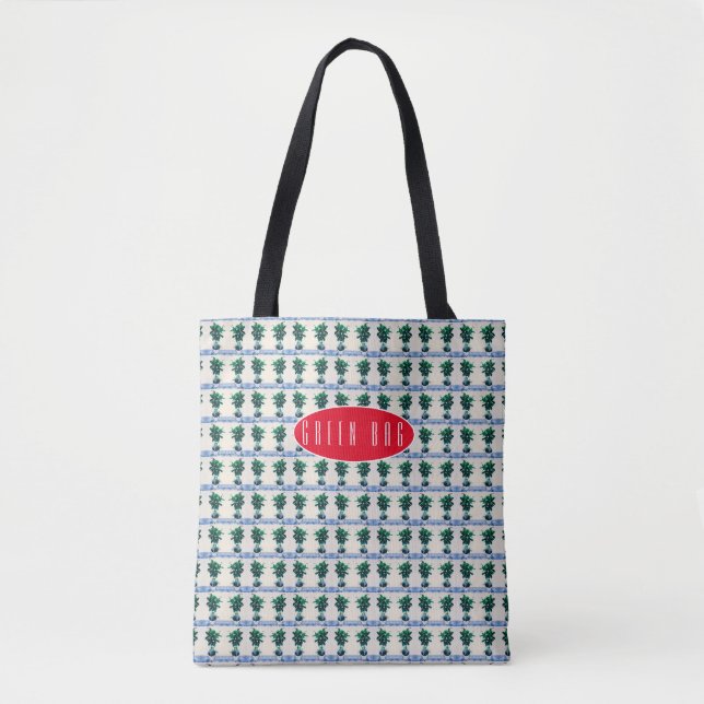 Tote Bag Motif de plante en pot (Devant)