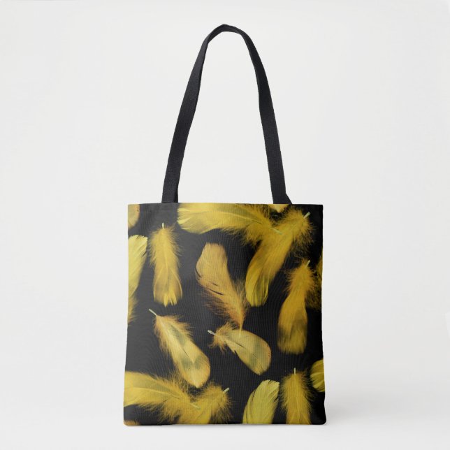 Tote Bag Motif de plumes jaunes (Devant)