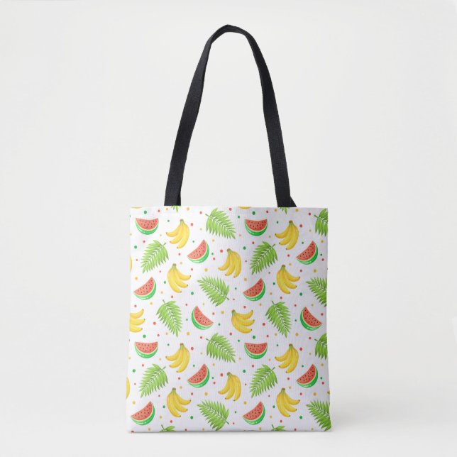 Tote Bag Motif de point de polka de fruit tropical (Devant)