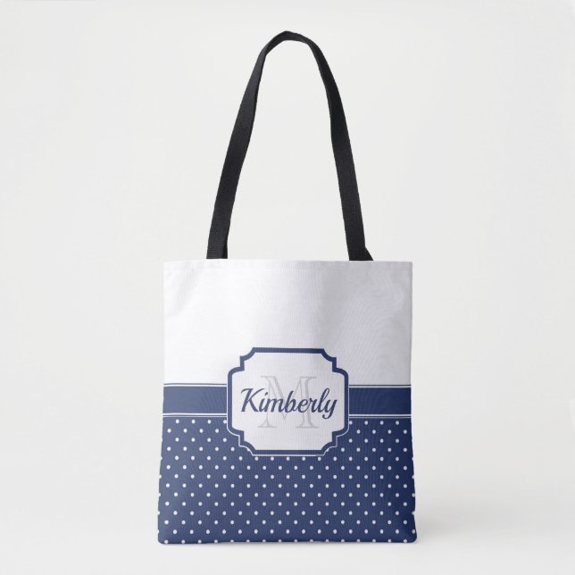 Tote Bag Motif de points bleus (Devant)