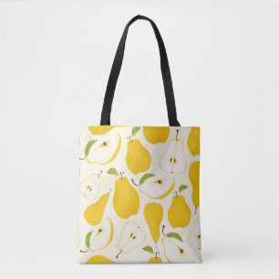 Tote Bag Motif de poire sans joint. Différentes poires frui