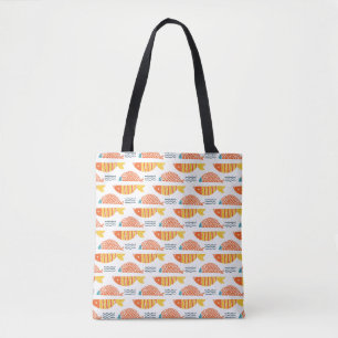 Tote Bag Motif de poissons de natation d'art populaire