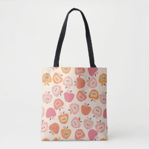 Tote Bag Motif de pomme rose et orange mignon