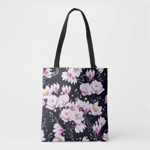Tote Bag Motif de printemps sans couture avec magnolias.