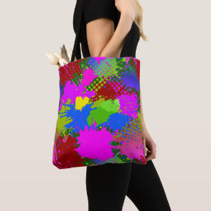 Tote Bag Motif de projection de peinture 3