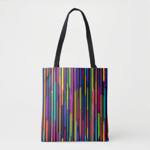 Tote Bag Motif de rayure verticale néon