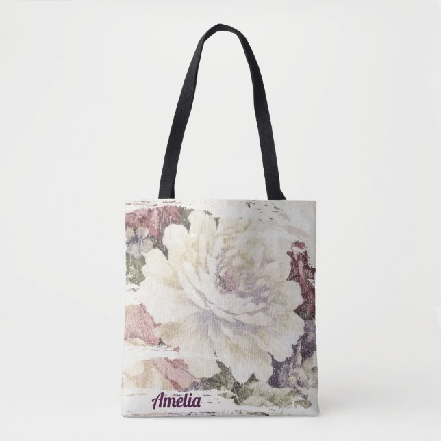 Tote Bag Motif de rembourrage rose rétro (Devant)