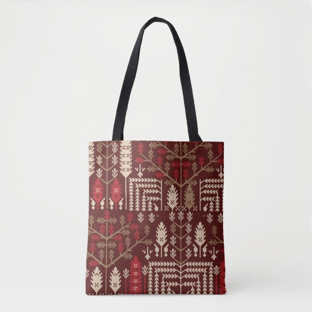 Tote Bag motif de répétition graphique vintage abstrait (Devant)