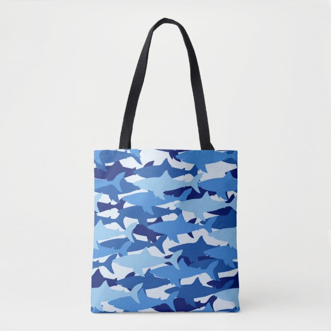 Tote Bag Motif de requin bleu (Devant)