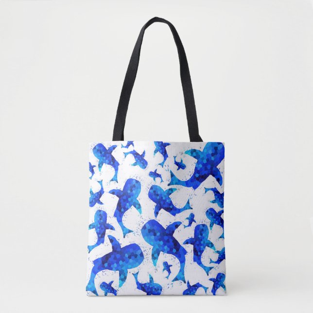 Tote Bag Motif de requin de baleine bleue (Devant)