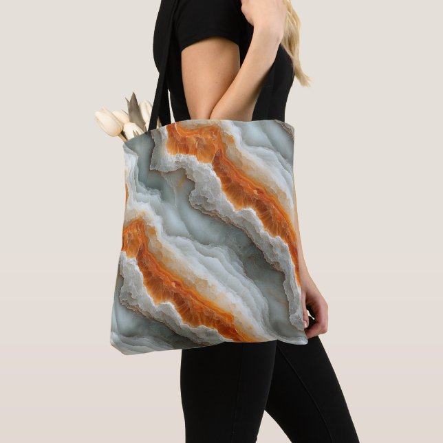 Tote Bag Motif de roche à quartz veiné (De près)