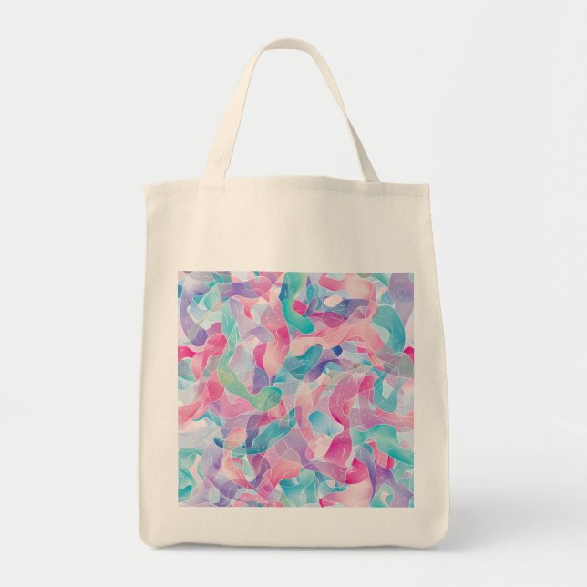 Tote Bag Motif de ruban abstrait pastel (Devant)