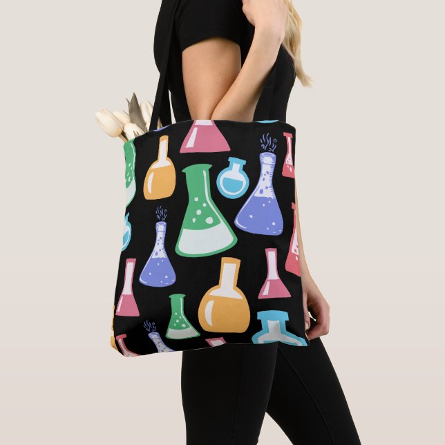 Tote Bag Motif de science / chimie coloré (De près)