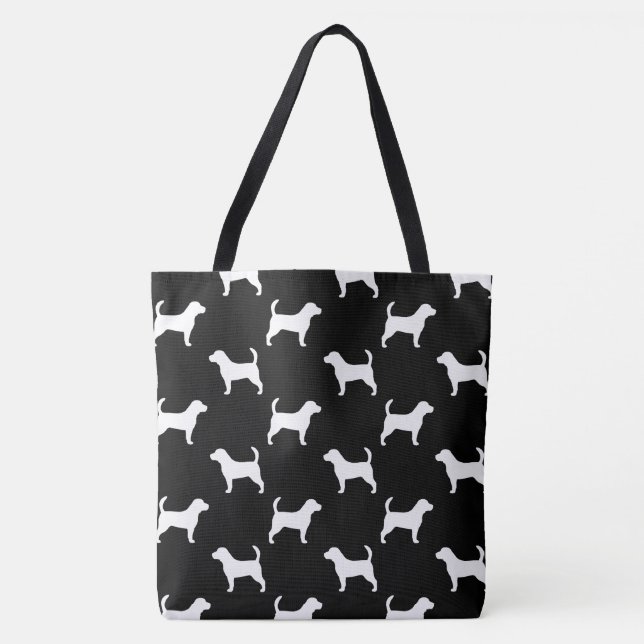 Tote Bag Motif de silhouettes de beagle (Devant)