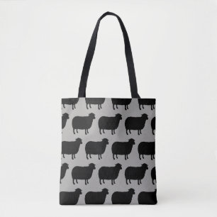 Tote Bag Motif de silhouettes de moutons noirs